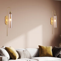 Aras Single Honey Glass Brushed Brass Wall Sconce - Heka Lighting & Trading Limited