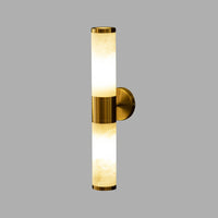 Arkas 2 Piece White Antique Marble Wall Sconce 48 Cm - Heka Lighting & Trading Limited