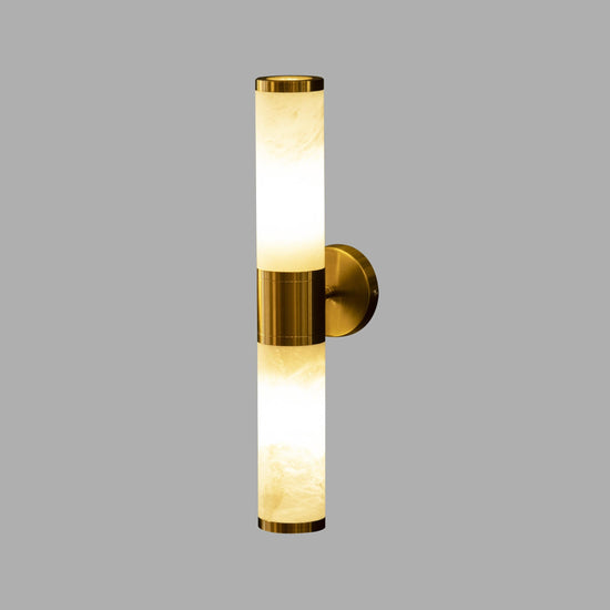 Arkas 2 Piece White Antique Marble Wall Sconce 48 Cm