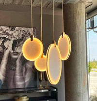 Aspendos Single Antique Marble Led Pendant Light Chandelier 20 Cm - Heka Lighting & Trading Limited