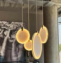 Aspendos Single Antique Marble Led Pendant Light Chandelier 25 Cm - Heka Lighting & Trading Limited