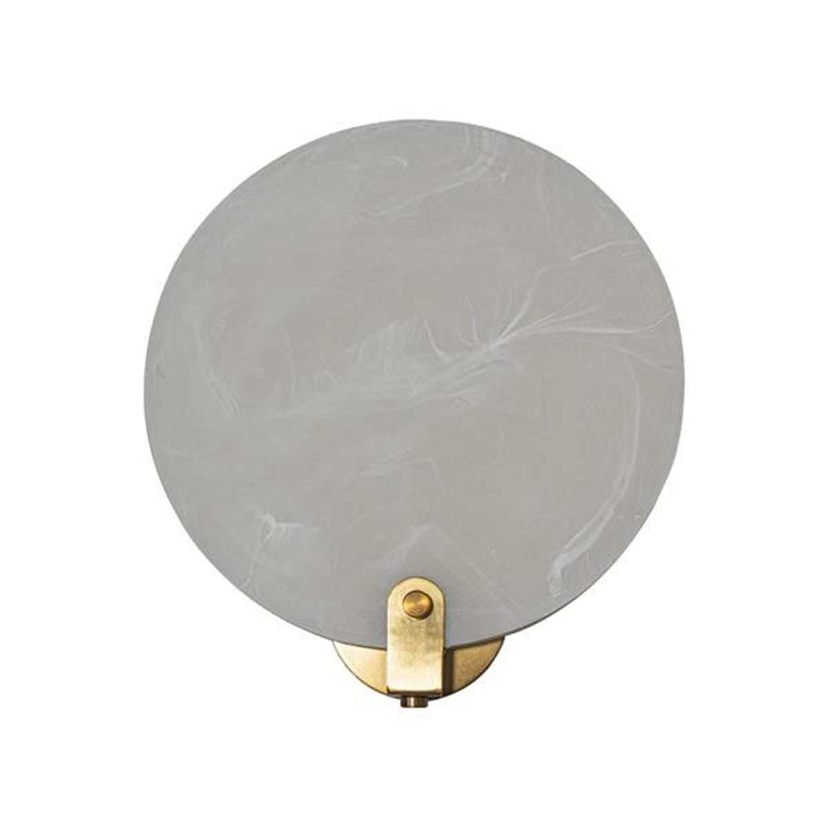 Aspendos Single Marble Brushed Brass Led Wall Sconce 20 Cm - Heka Lighting & Trading Limited
