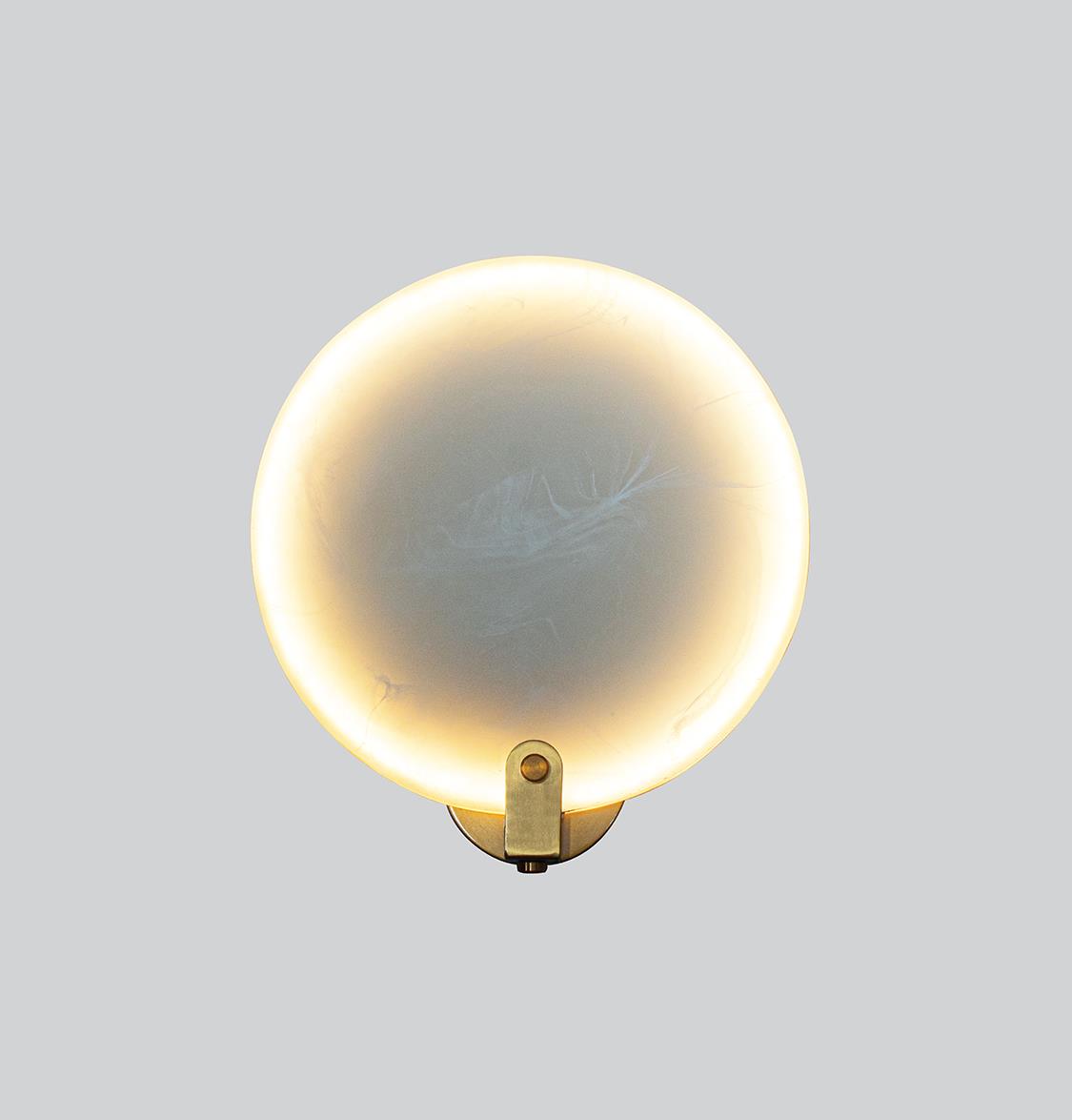 Aspendos Single Marble Brushed Brass Led Wall Sconce 20 Cm - Heka Lighting & Trading Limited
