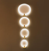 Aspendos Single Marble Brushed Brass Led Wall Sconce 20 Cm - Heka Lighting & Trading Limited