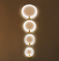 Aspendos Single Marble Brushed Brass Led Wall Sconce 30 Cm - Heka Lighting & Trading Limited