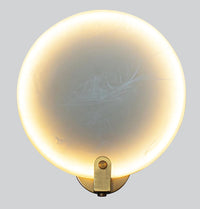 Aspendos Single Marble Brushed Brass Led Wall Sconce 40 Cm - Heka Lighting & Trading Limited