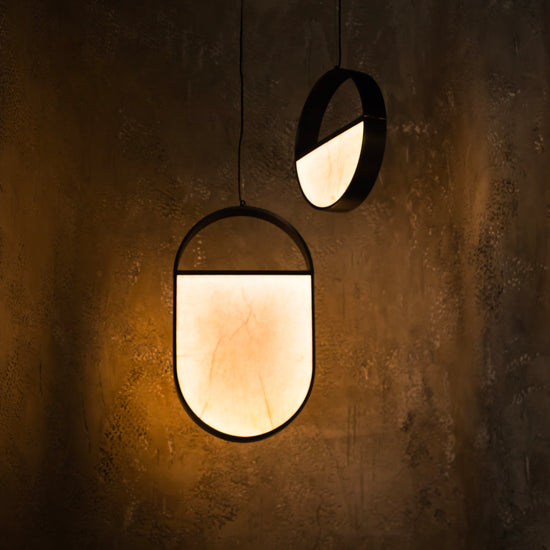 Atakama Marble Platinum Pendant Light 50 Cm