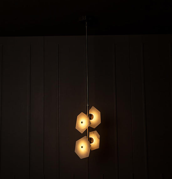 Azor Four Marble Brass Pendant Light