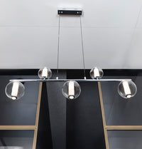 Bükreş 5-Piece Chrome Stainless Dining Table Chandelier - Heka Lighting & Trading Limited