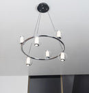 Bükreş 6-Piece Chrome Stainless Transparent Glass Chandelier 68 Cm - Heka Lighting & Trading Limited