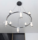 Bükreş 8-Piece Chrome Stainless Transparent Glass Chandelier 80Cm - Heka Lighting & Trading Limited