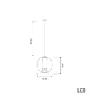 Bükreþ Single Chrome Stainless Transparent Glass Chandelier 15 Cm - Heka Lighting & Trading Limited
