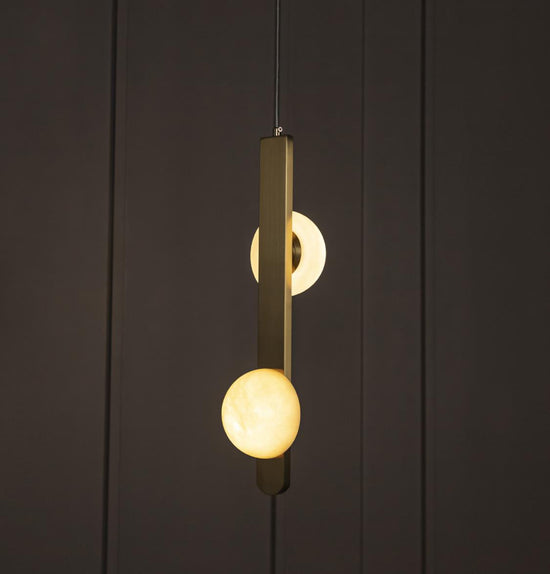 Bantu Antique Double Marble Pendant Light