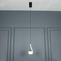 Barlas Single White Glass Led Pendant Light Chandelier - Heka Lighting & Trading Limited