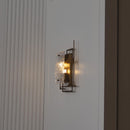 Belize Frosted Glass Resin Protected Dark Antique Wall Sconce - Heka Lighting & Trading Limited