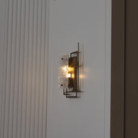 Belize Frosted Glass Resin Protected Dark Antique Wall Sconce - Heka Lighting & Trading Limited