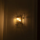 Belize Frosted Glass Resin Protected Dark Antique Wall Sconce - Heka Lighting & Trading Limited