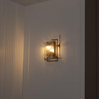 Belize Frosted Glass Resin Protected Dark Antique Wall Sconce - Heka Lighting & Trading Limited