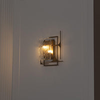 Belize Frosted Glass Resin Protected Dark Antique Wall Sconce - Heka Lighting & Trading Limited