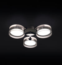 Berlin 3-Piece Platinum Stainless Transparent Glass Plafonier Chandelier - Heka Lighting & Trading Limited