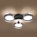 Berlin 3-Piece Platinum Stainless Transparent Glass Plafonier Chandelier - Heka Lighting & Trading Limited