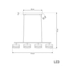 Berlin 4-Piece Platinum Stainless Dining Table Chandelier - Heka Lighting & Trading Limited