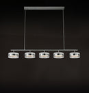 Berlin 5-Piece Platinum Stainless Transparent Glass Dining Table Chandelier - Heka Lighting & Trading Limited