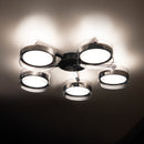 Berlin 5-Piece Platinum Stainless Transparent Glass Plafonier Chandelier - Heka Lighting & Trading Limited