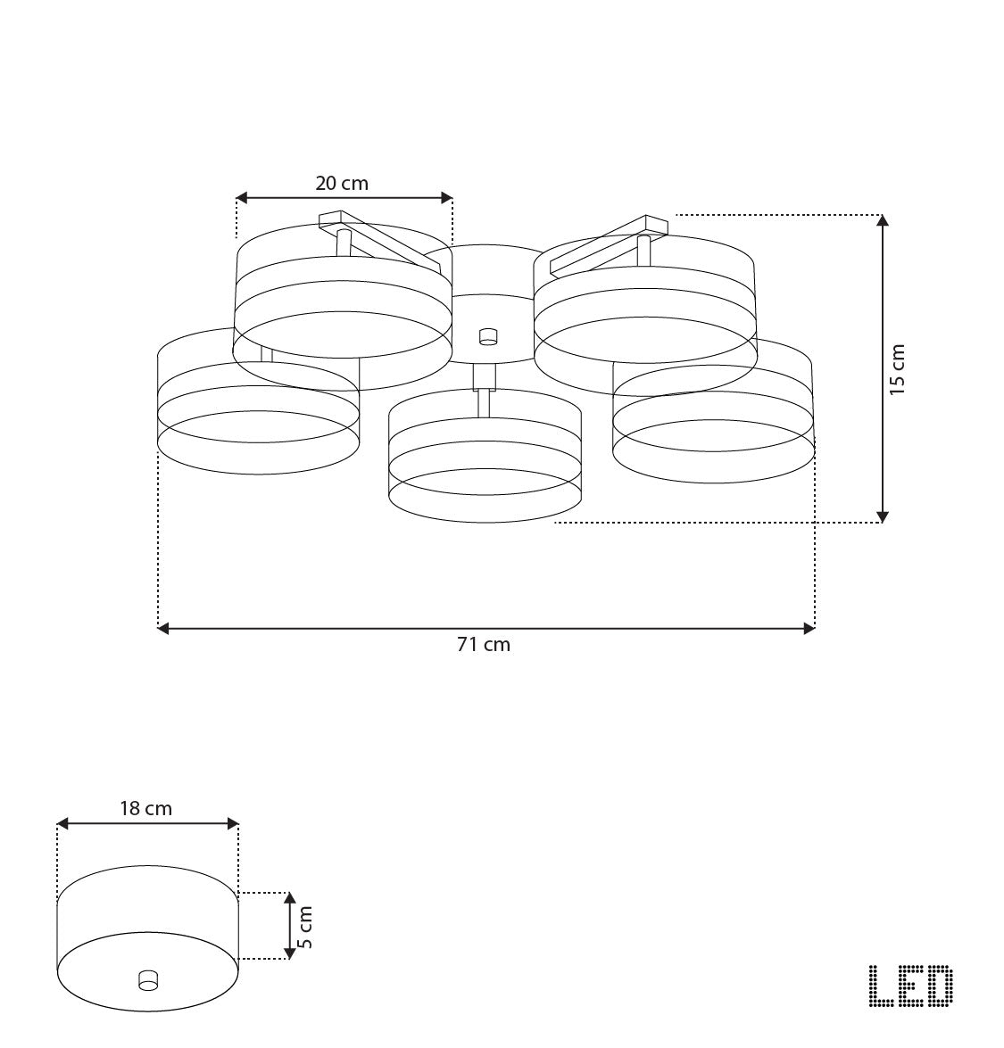 Berlin 5-Piece Platinum Stainless Transparent Glass Plafonier Chandelier - Heka Lighting & Trading Limited