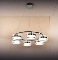 Berlin 6-Piece Platinum Stainless Transparent Glass Chandelier - Heka Lighting & Trading Limited