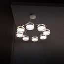 Berlin 8-Piece Platinum Stainless Transparent Glass Chandelier - Heka Lighting & Trading Limited