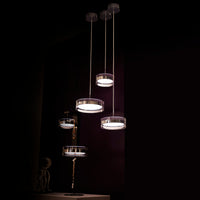 Berlin Platinum Stainless Transparent Glass Pendant Light Chandelier 20 Cm - Heka Lighting & Trading Limited