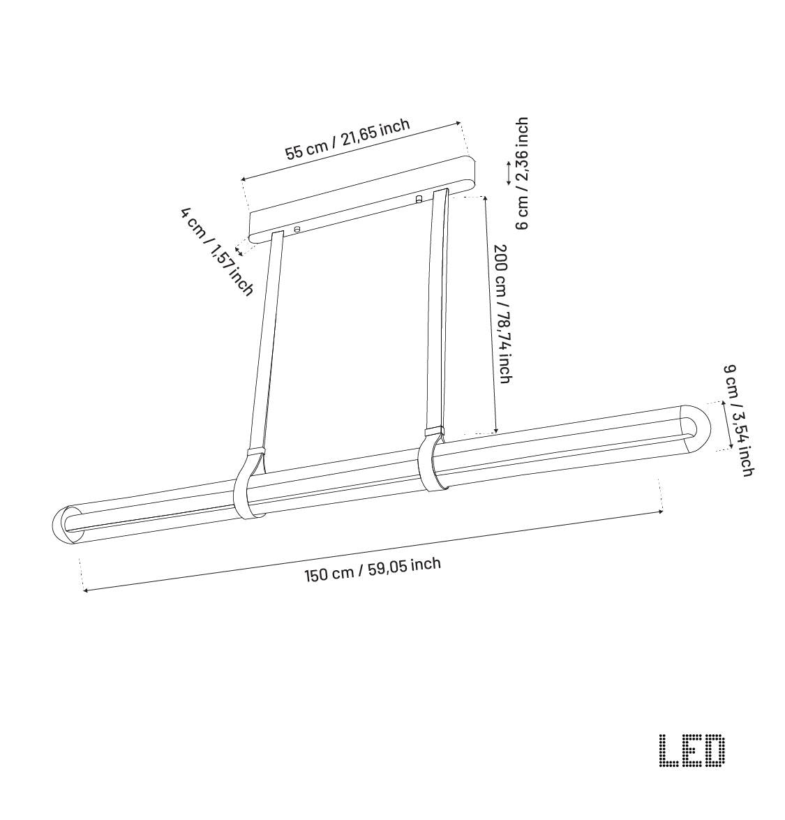 Bermuda Transparent Glass Beige Dining Table Chandelier 150 Cm - Heka Lighting & Trading Limited