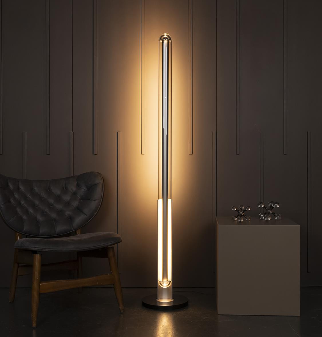 Bermuda Transparent Glass Beige Floor Lamp - Heka Lighting & Trading Limited
