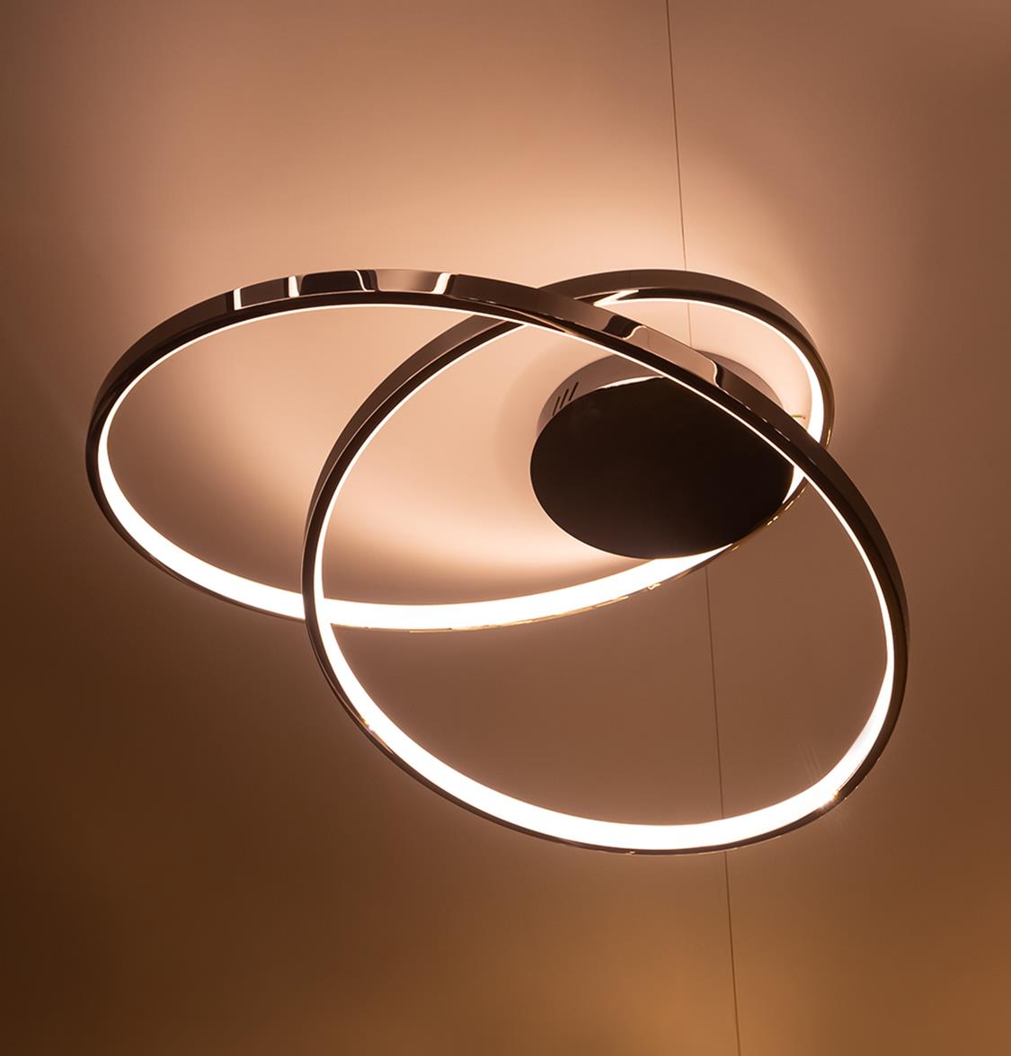 Bern Platin Stainless Acrylic Plafonier 80 Cm - Heka Lighting & Trading Limited