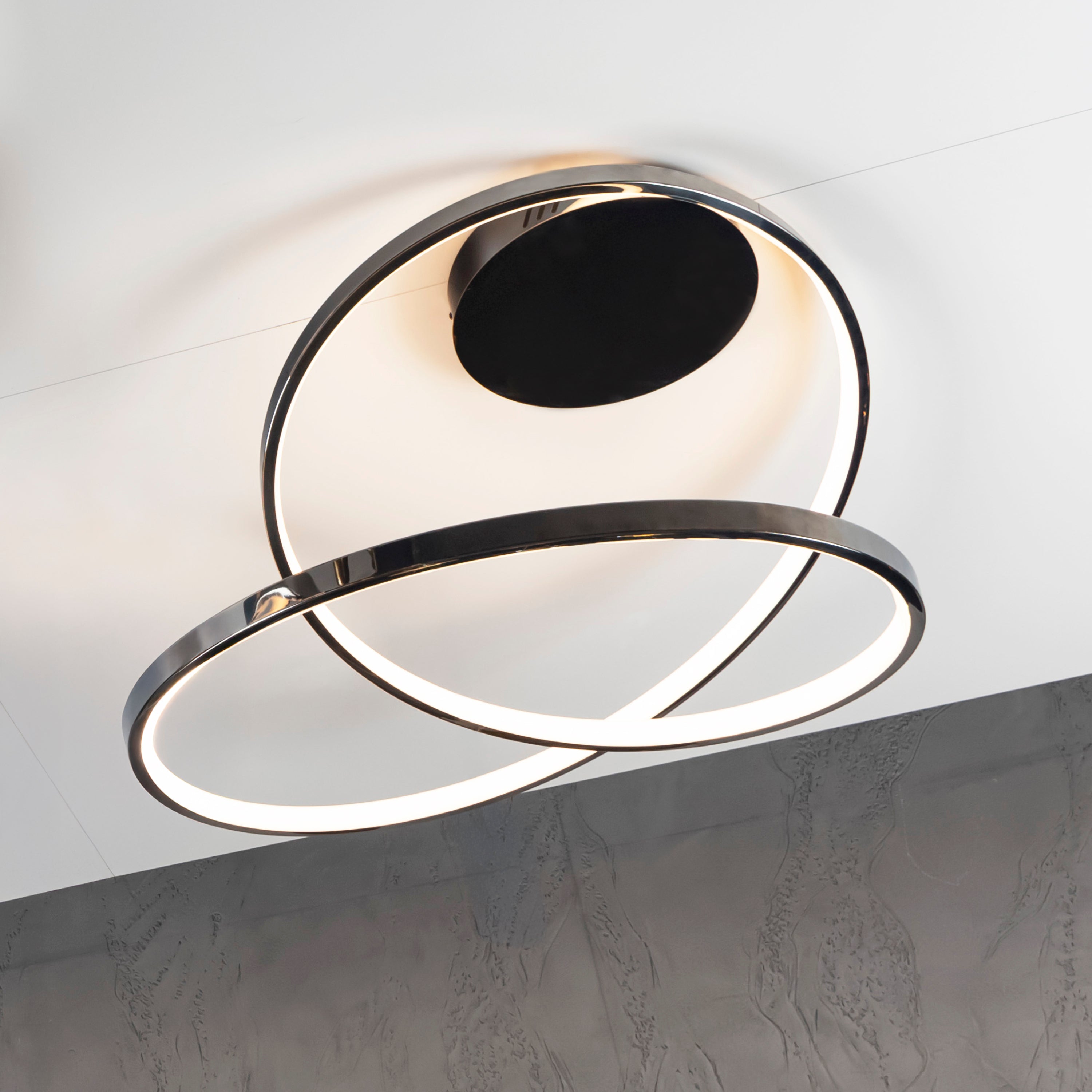 Bern Platin Stainless Acrylic Plafonier 80 Cm - Heka Lighting & Trading Limited
