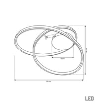 Bern Platin Stainless Acrylic Plafonier 80 Cm - Heka Lighting & Trading Limited