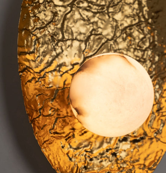 Brüksel Gold Marble Mid-Size Wall Sconce