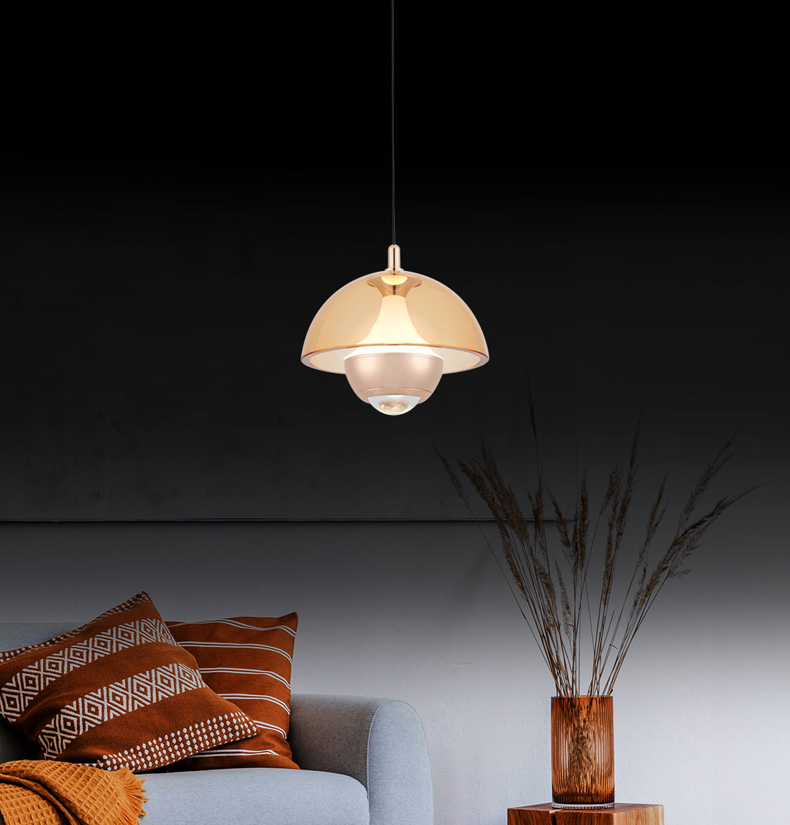 Bumin Honey Acrylic Gold Aluminum Led Pendant Light 23 Cm - Heka Lighting & Trading Limited