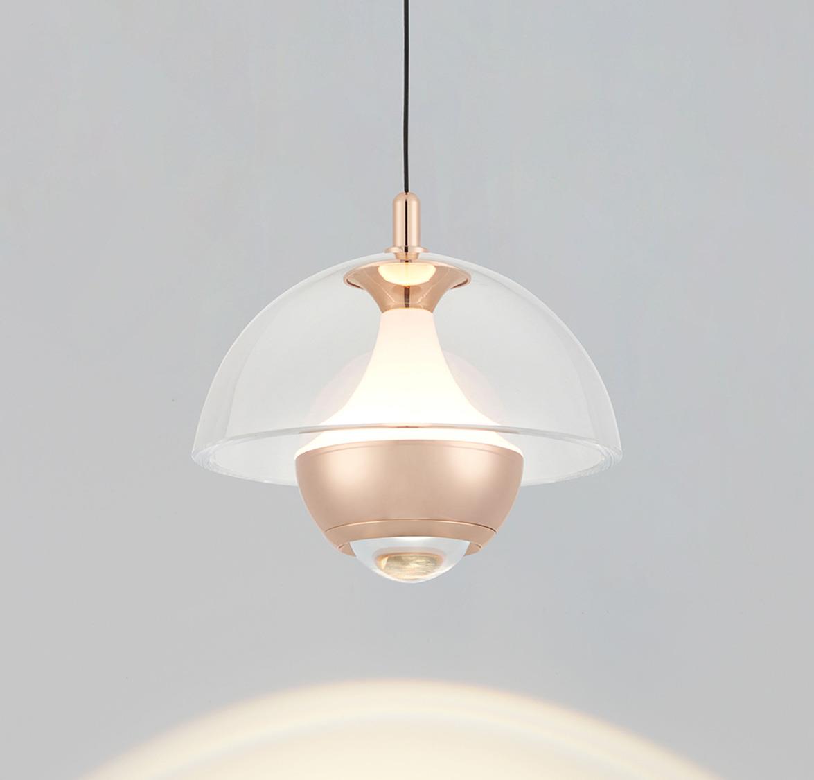 Bumin Transparent Acrylic Gold Aluminum Led Pendant Light 18 Cm - Heka Lighting & Trading Limited
