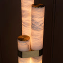 Capri Three Cylinder Marble Brushed Brass Led Floor Lamp - Heka Lighting & Trading Limited