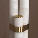 Capri Three Cylinder Marble Brushed Brass Led Floor Lamp - Heka Lighting & Trading Limited