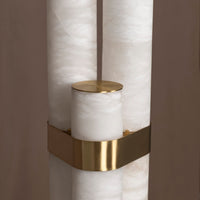 Capri Three Cylinder Marble Brushed Brass Led Floor Lamp - Heka Lighting & Trading Limited