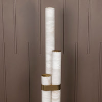 Capri Three Cylinder Marble Brushed Brass Led Floor Lamp - Heka Lighting & Trading Limited