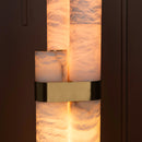 Capri Three Cylinder Marble Brushed Brass Led Floor Lamp - Heka Lighting & Trading Limited