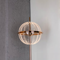 Carina Globe Transparent Acrylic Gold Floor Lamp 33 Cm - Heka Lighting & Trading Limited