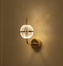 Carina Globe Transparent Acrylic Gold Led Wall Sconce 14 Cm - Heka Lighting & Trading Limited