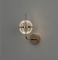 Carina Globe Transparent Acrylic Gold Led Wall Sconce 14 Cm - Heka Lighting & Trading Limited
