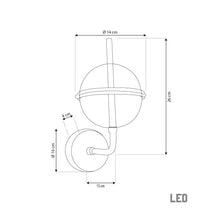 Carina Globe Transparent Acrylic Gold Led Wall Sconce 14 Cm - Heka Lighting & Trading Limited