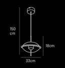Carina Single Flattened Transparent Acrylic Gold Pendant Light 30 Cm - Heka Lighting & Trading Limited